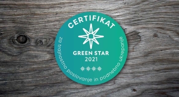Med prvimi prejemniki certifikata GREEN STAR